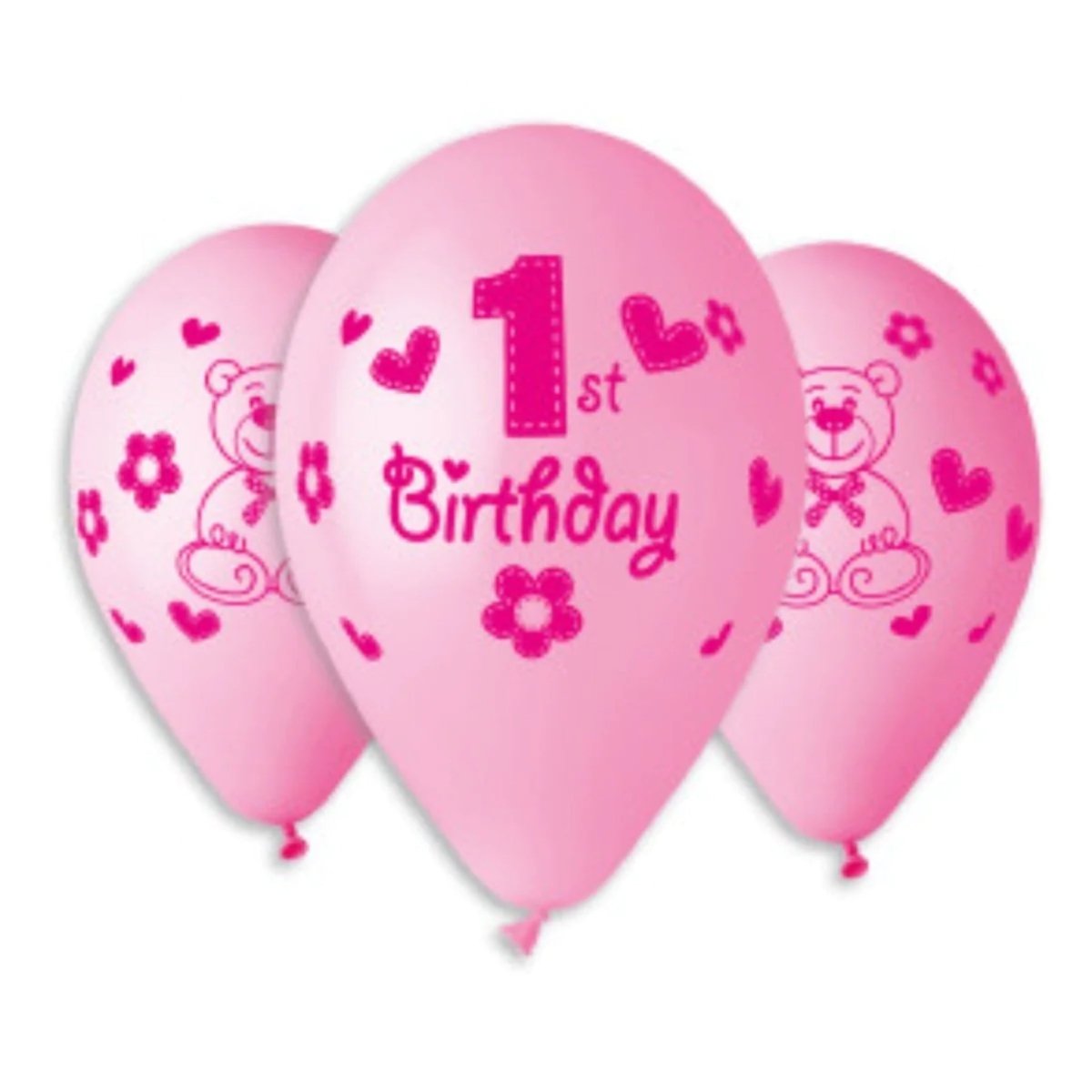 Pink 1st Birthday Balloon - PoundToys