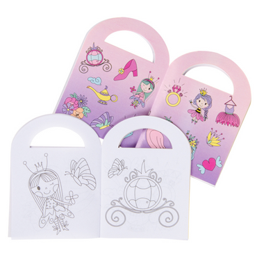 Princess Colouring Book with Stickers 13 x 9.5cm - PoundToys