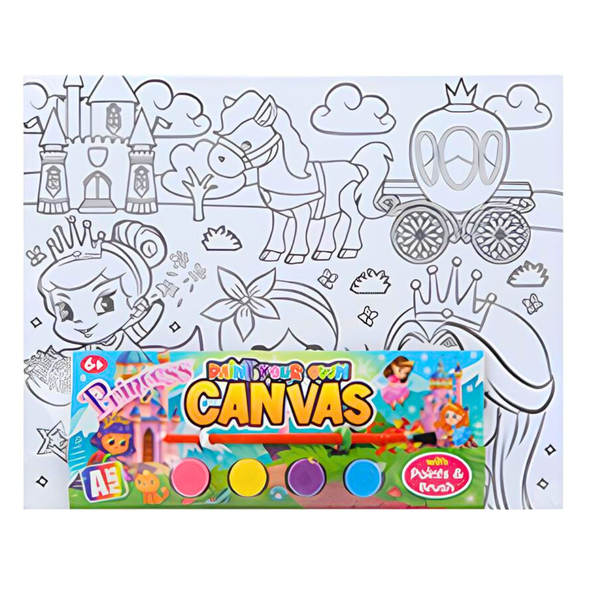 Princess Paint Your Own Canvas Board - PoundToys