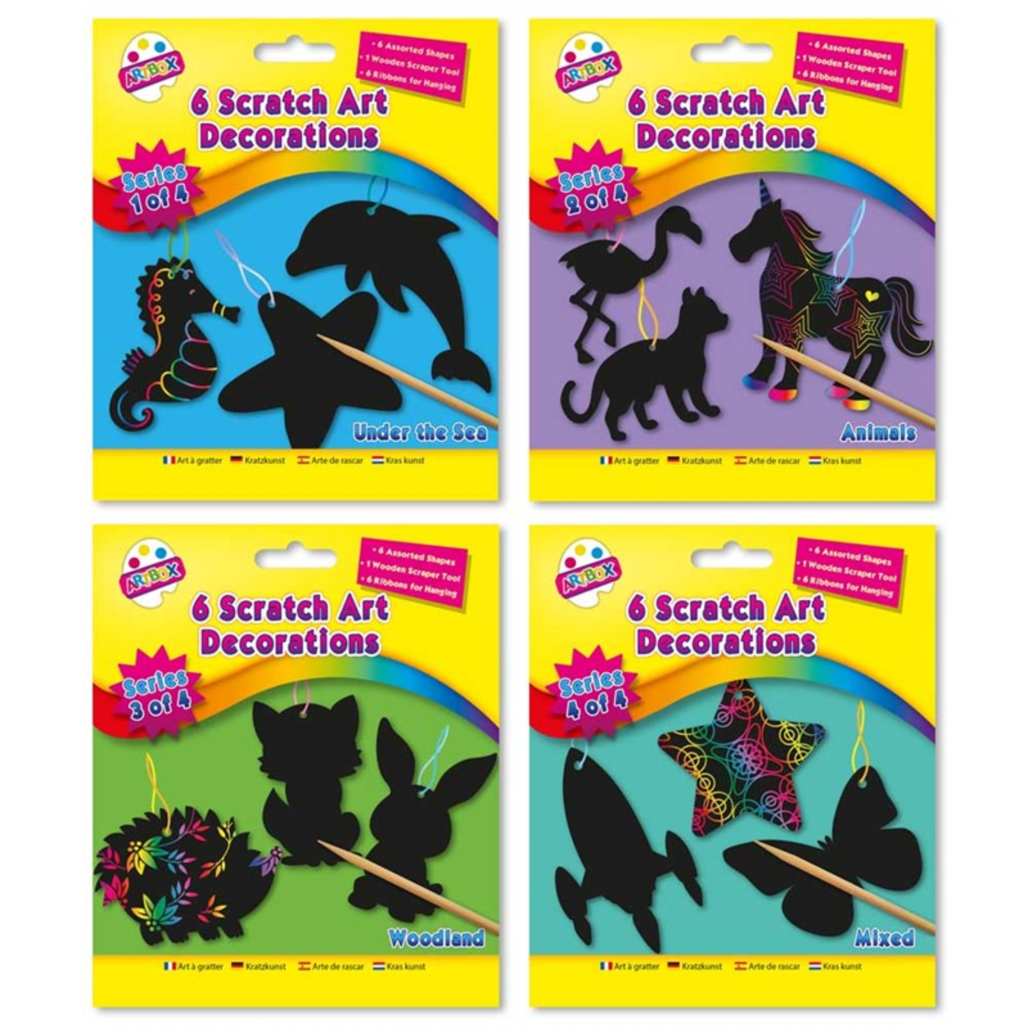 Scratch Art 6pk - Various Designs - PoundToys