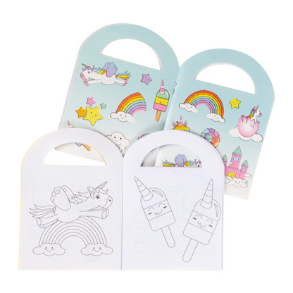 Unicorn Colouring Book with Stickers 13 x 9.5cm - PoundToys