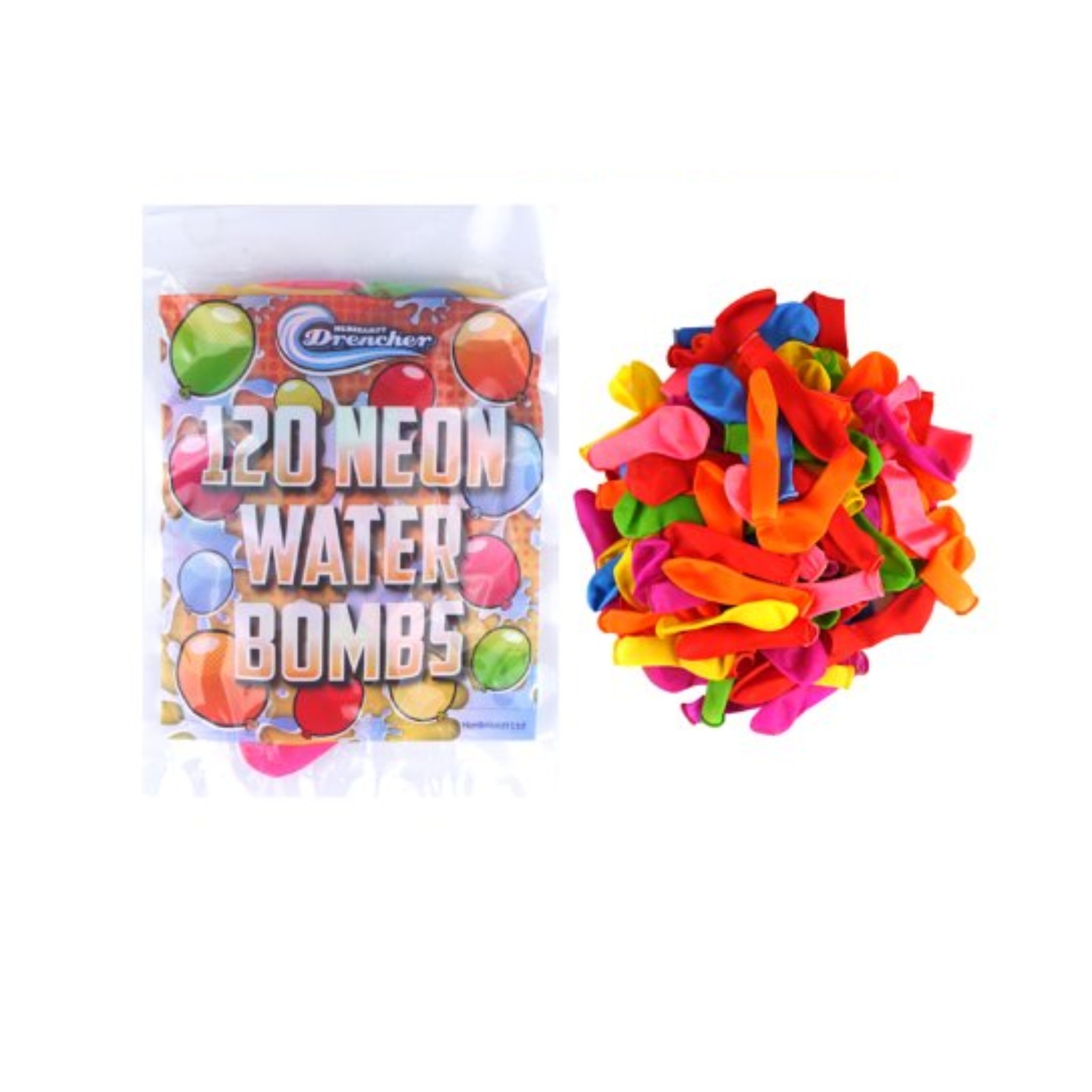 Water Bombs (120pcs) Assorted Neon Colours - PoundToys