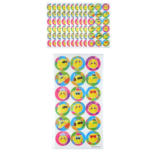 10 Large Smiley Face Sticker Sheets - PoundToys