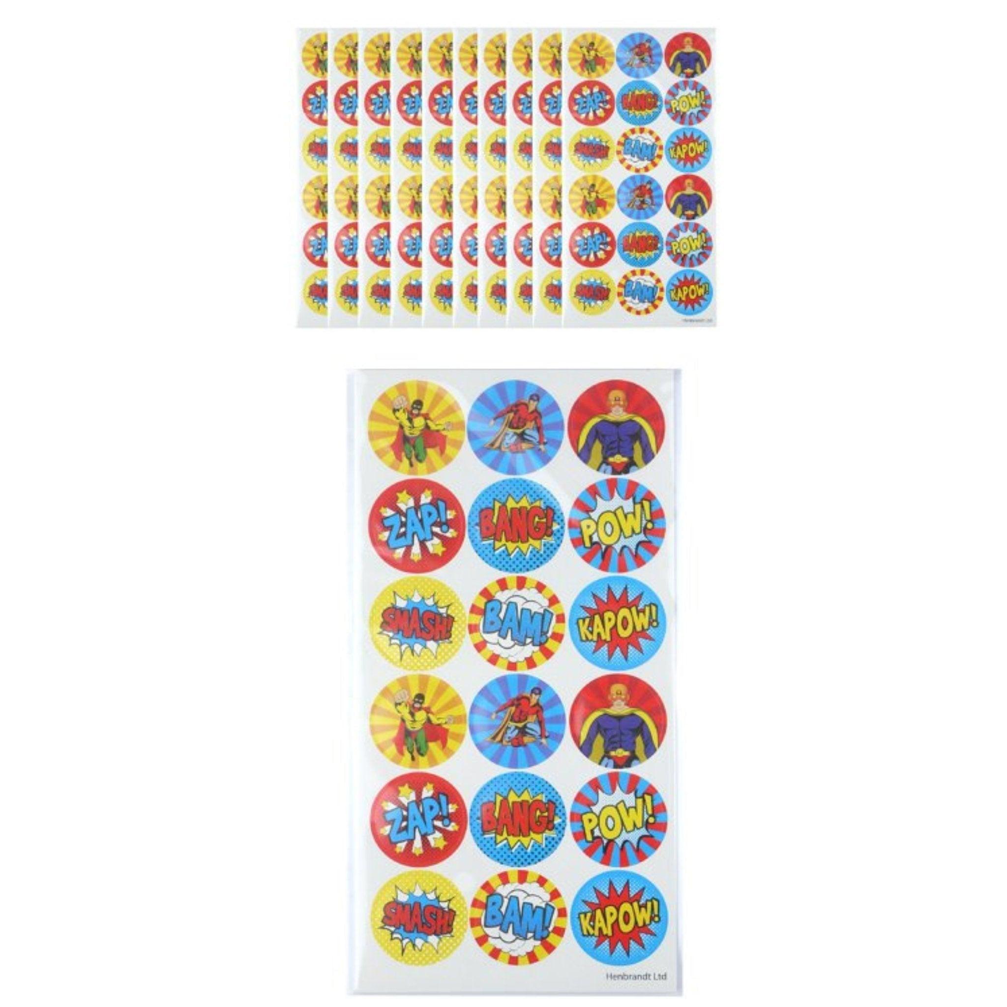 10 Large Superhero Large Sticker Sheets - PoundToys