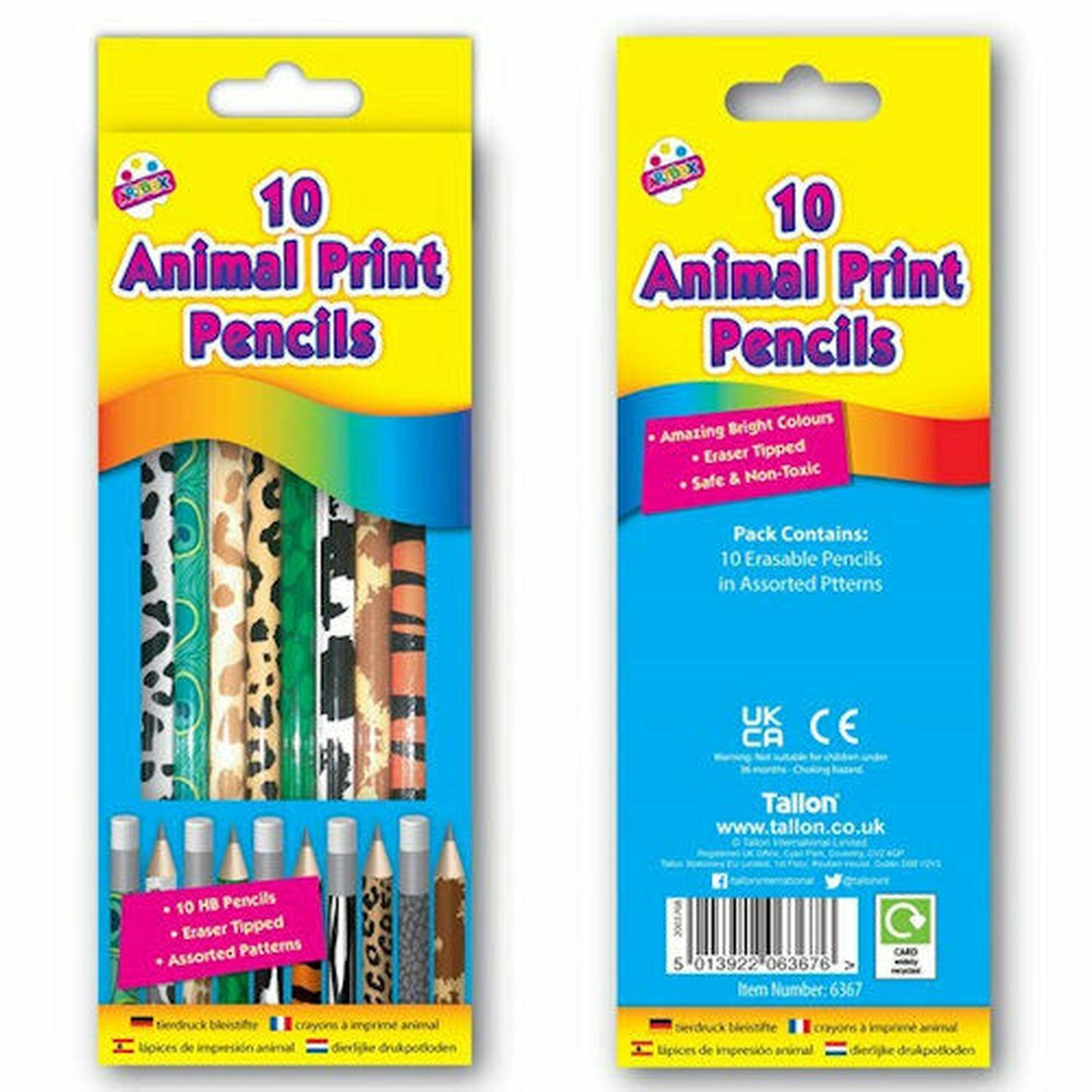 10 Pack Animal Print Pencils - PoundToys