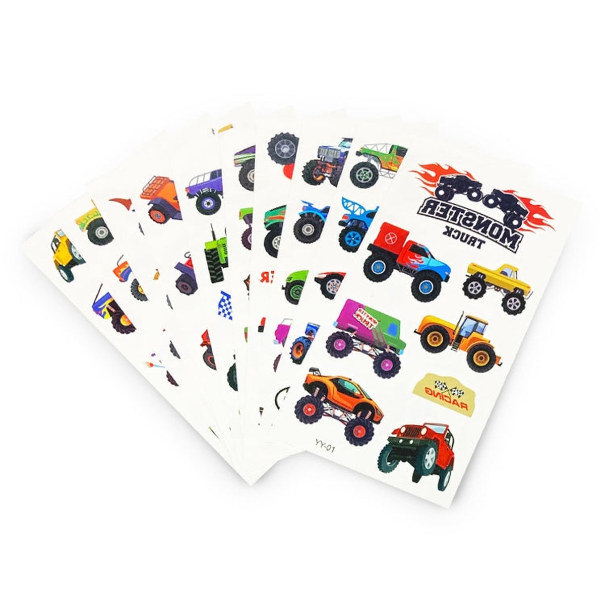 10 Pack Monster Truck Mini Tattoo Sheets - PoundToys