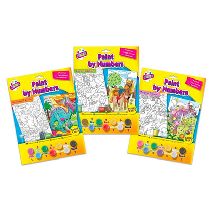 10 Piece Paint By Numbers Kit (3 Designs) - PoundToys