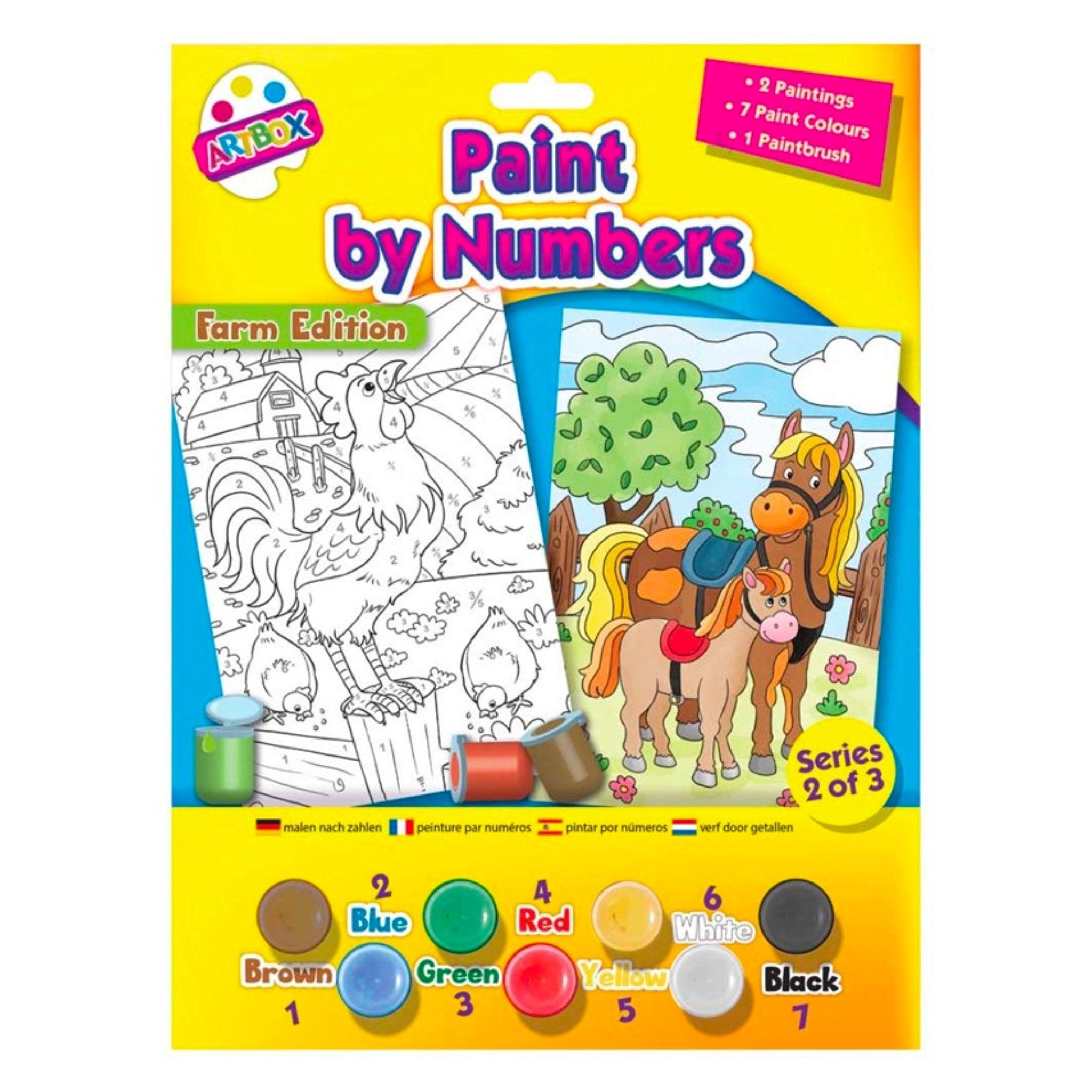 10 Piece Paint By Numbers Kit (3 Designs) - PoundToys