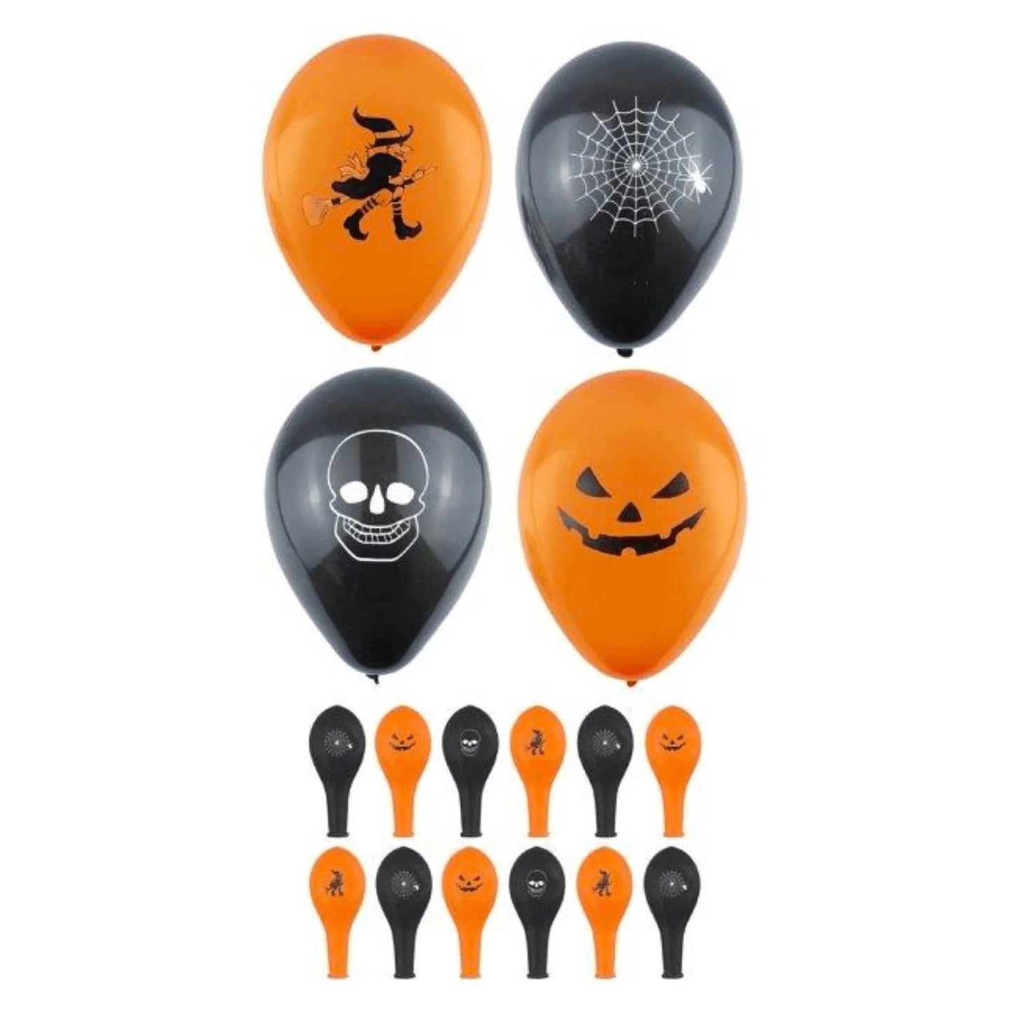 12 Pack Halloween Balloons With Print - PoundToys