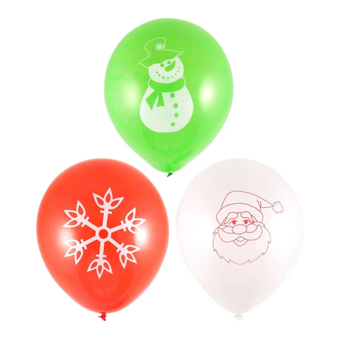 12 Pack Of Christmas Balloons - PoundToys