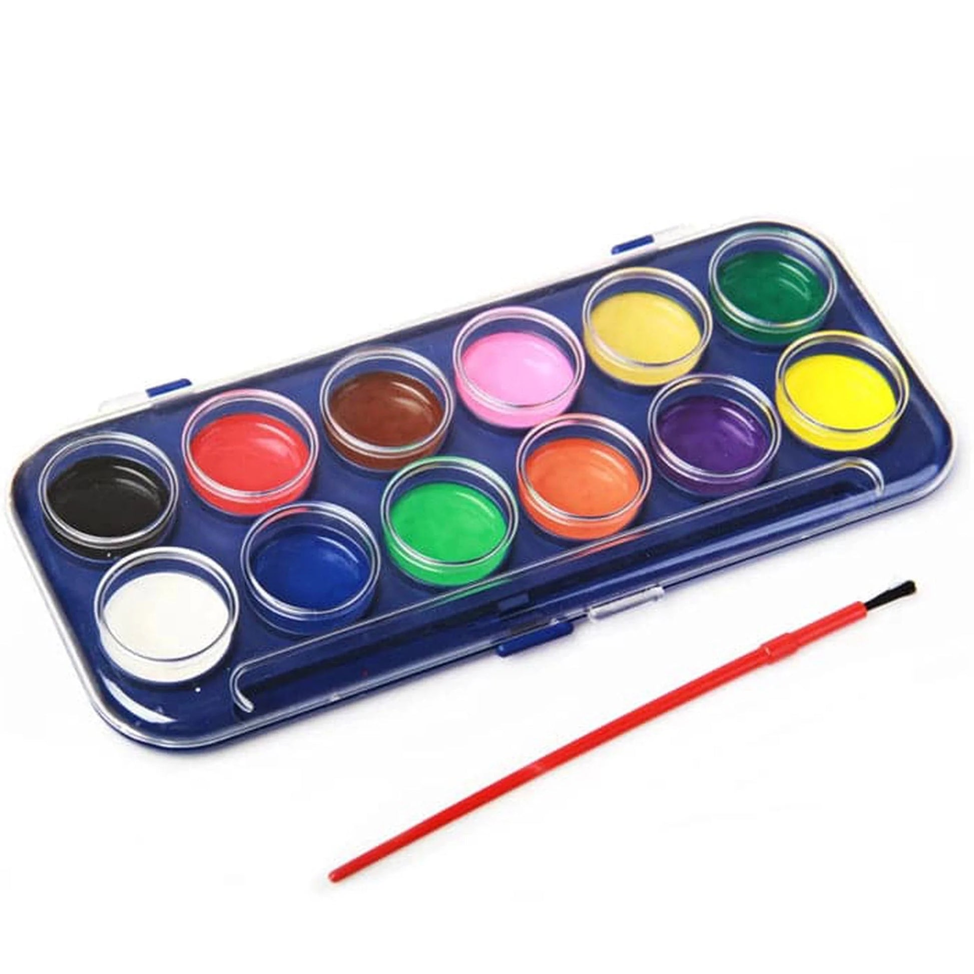 12 Watercolour Palette & Brush - PoundToys