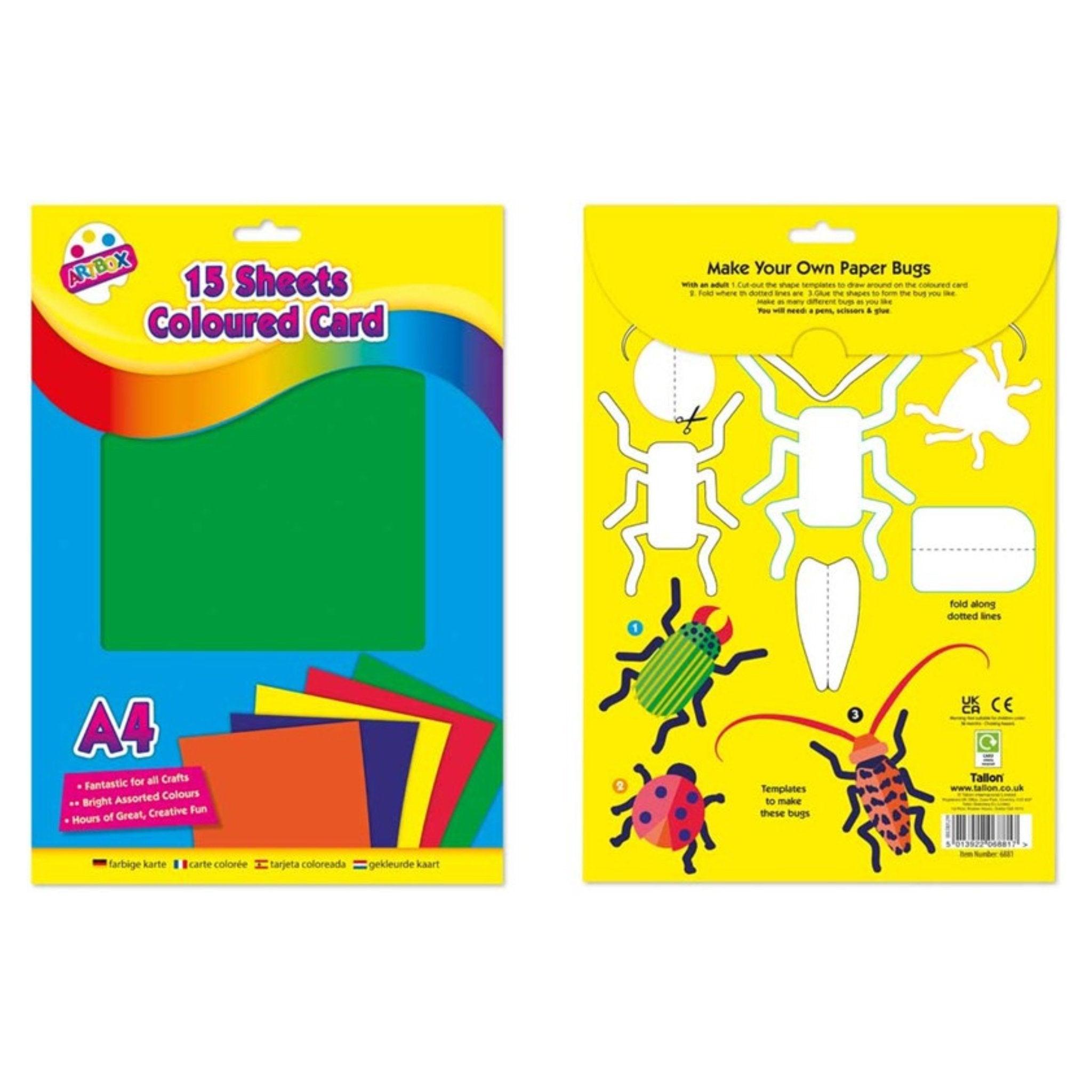 15 Sheets Coloured Card - PoundToys