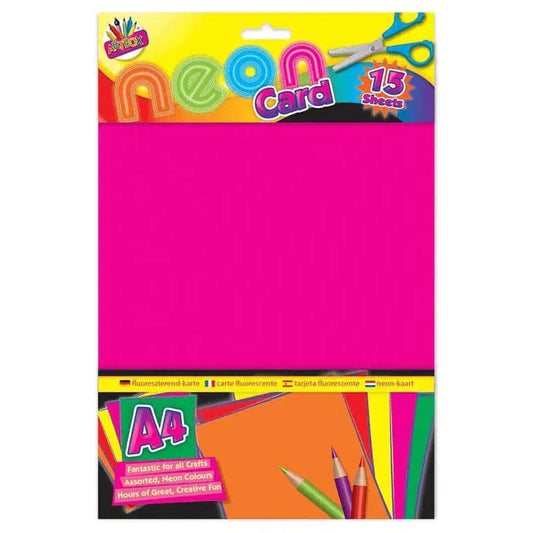 15 Sheets of A4 Neon Card - PoundToys