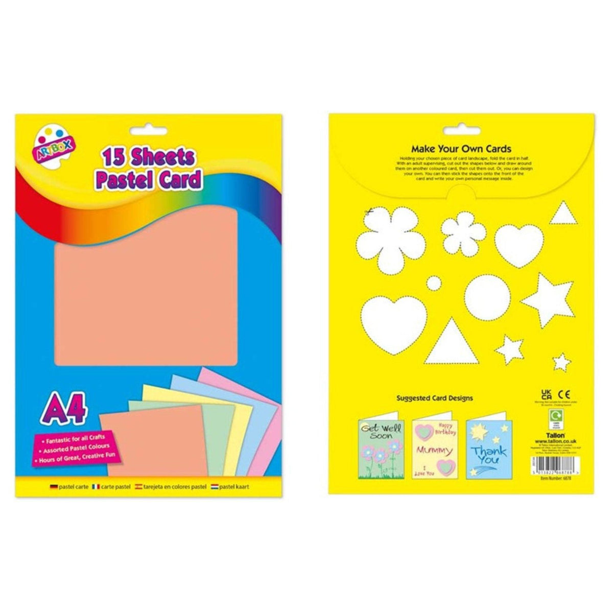 15 Sheets Pastel Card - PoundToys