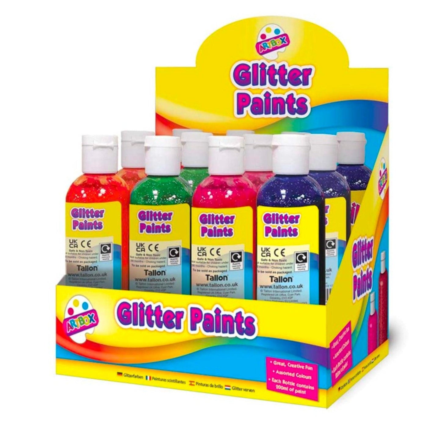 200ml Glitter Paints (6 Colours) - PoundToys