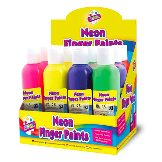 200ml Neon Finger Paints (6 Colours) - PoundToys