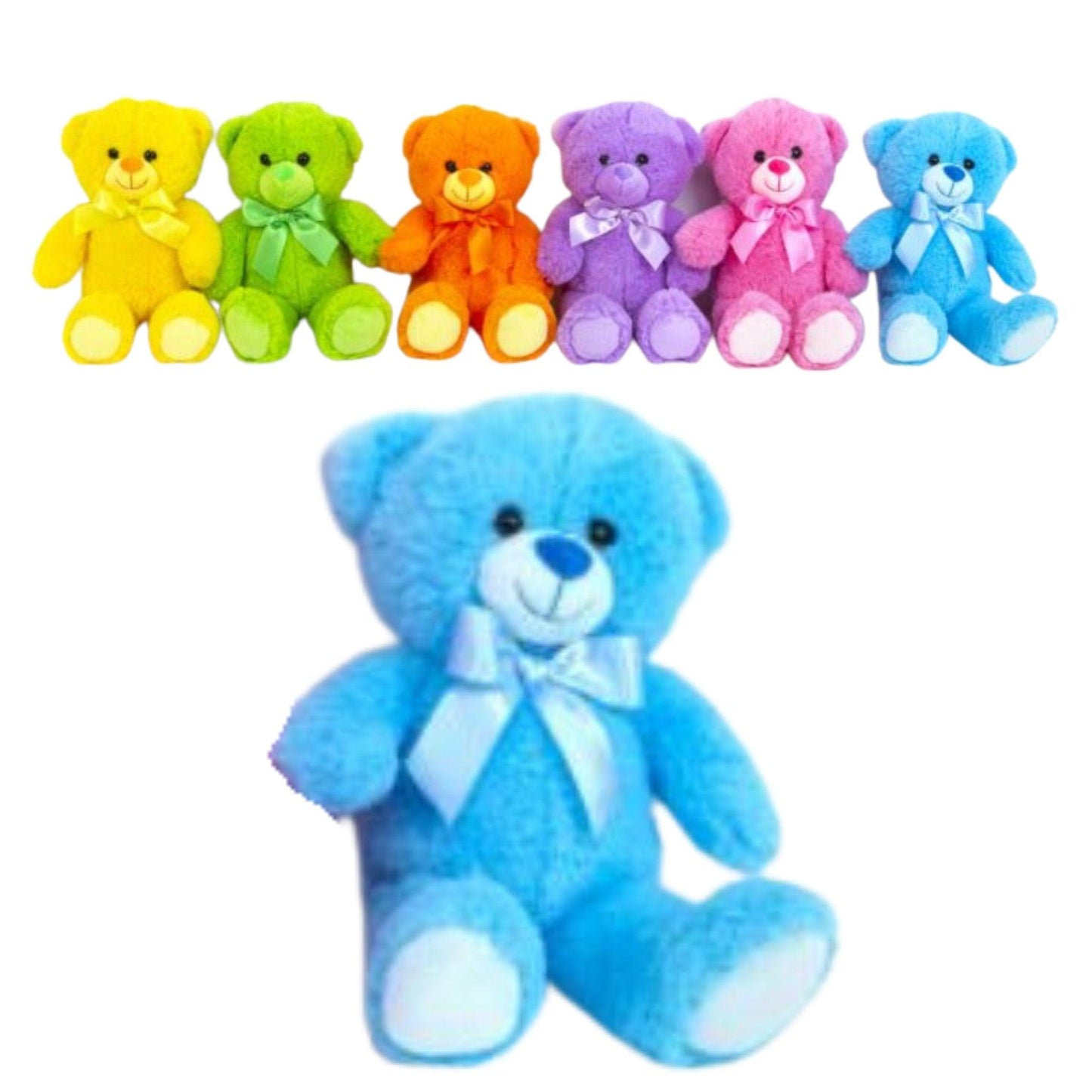 20cm Sitting Neon Bears - PoundToys