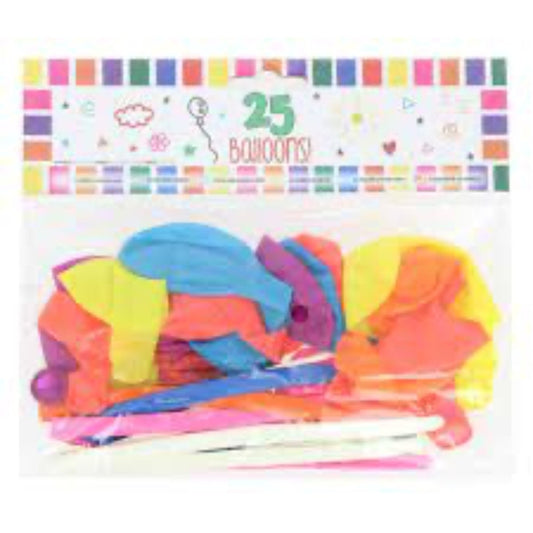 25 Pack of Mixed Balloons - PoundToys