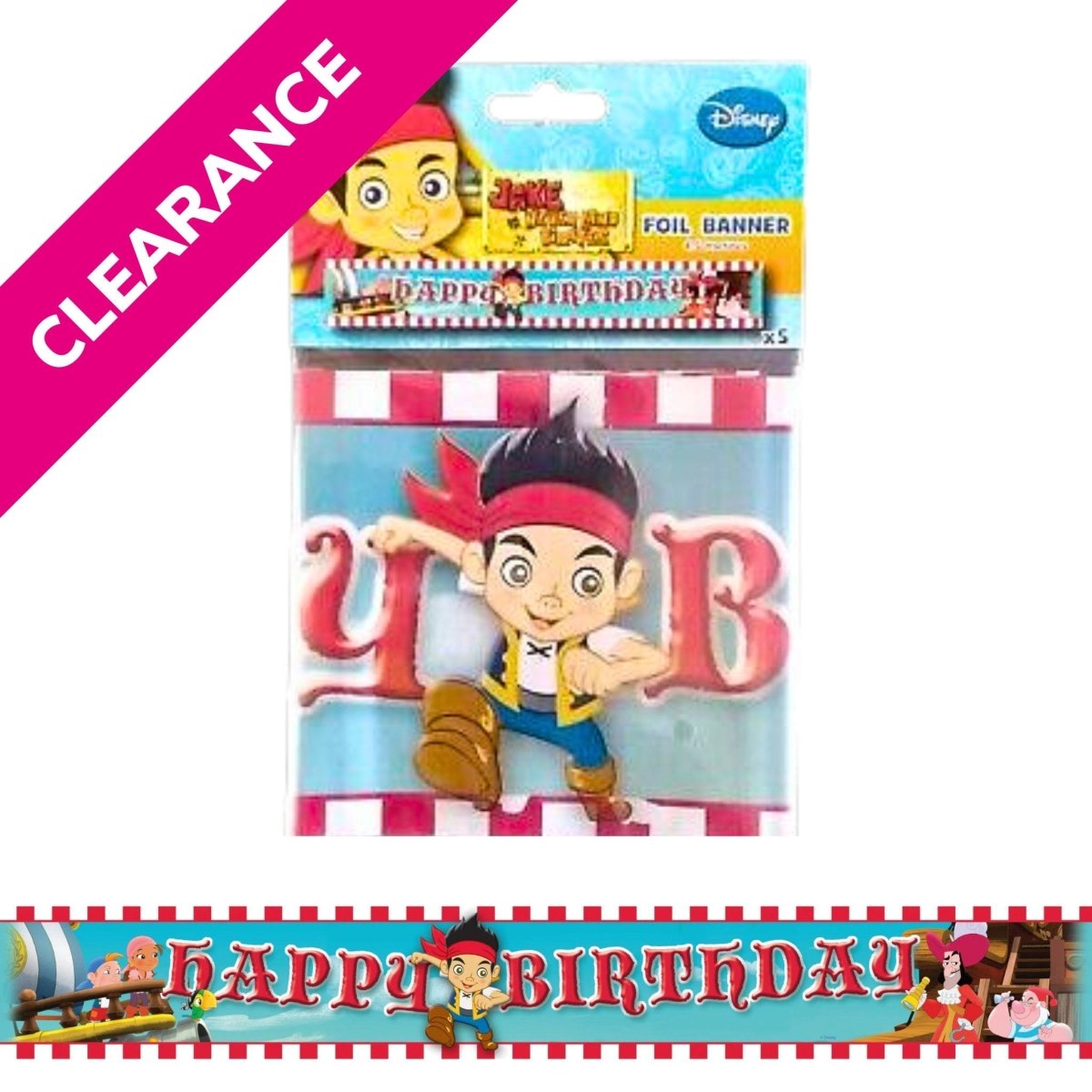 4.5m Jake And The Neverland Pirates Birthday Party Banner - PoundToys