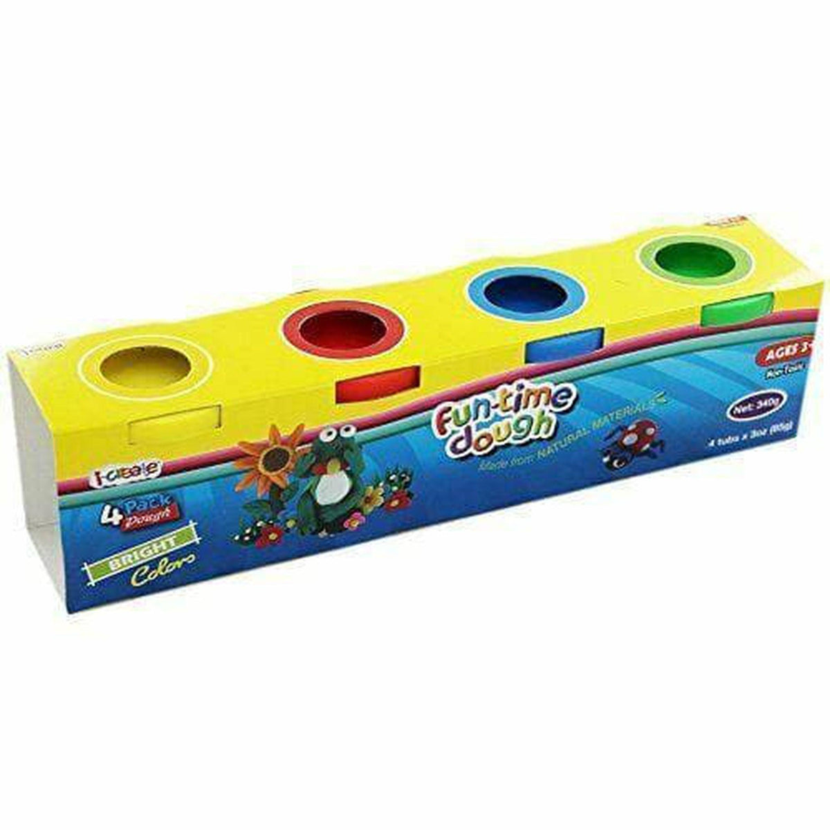 4 Tubes Of Coloured Dough - PoundToys