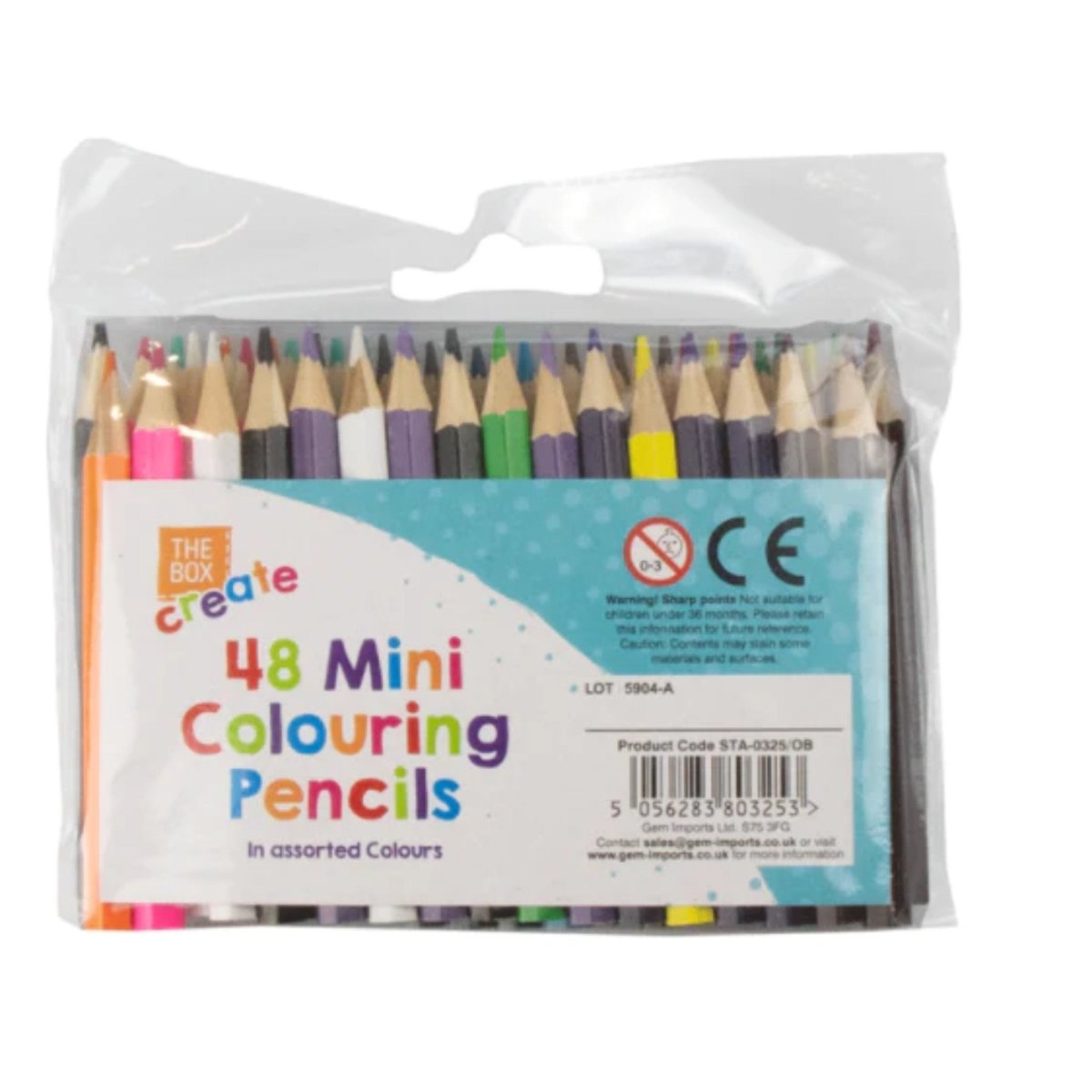 48 Mini Colouring Pencils - PoundToys