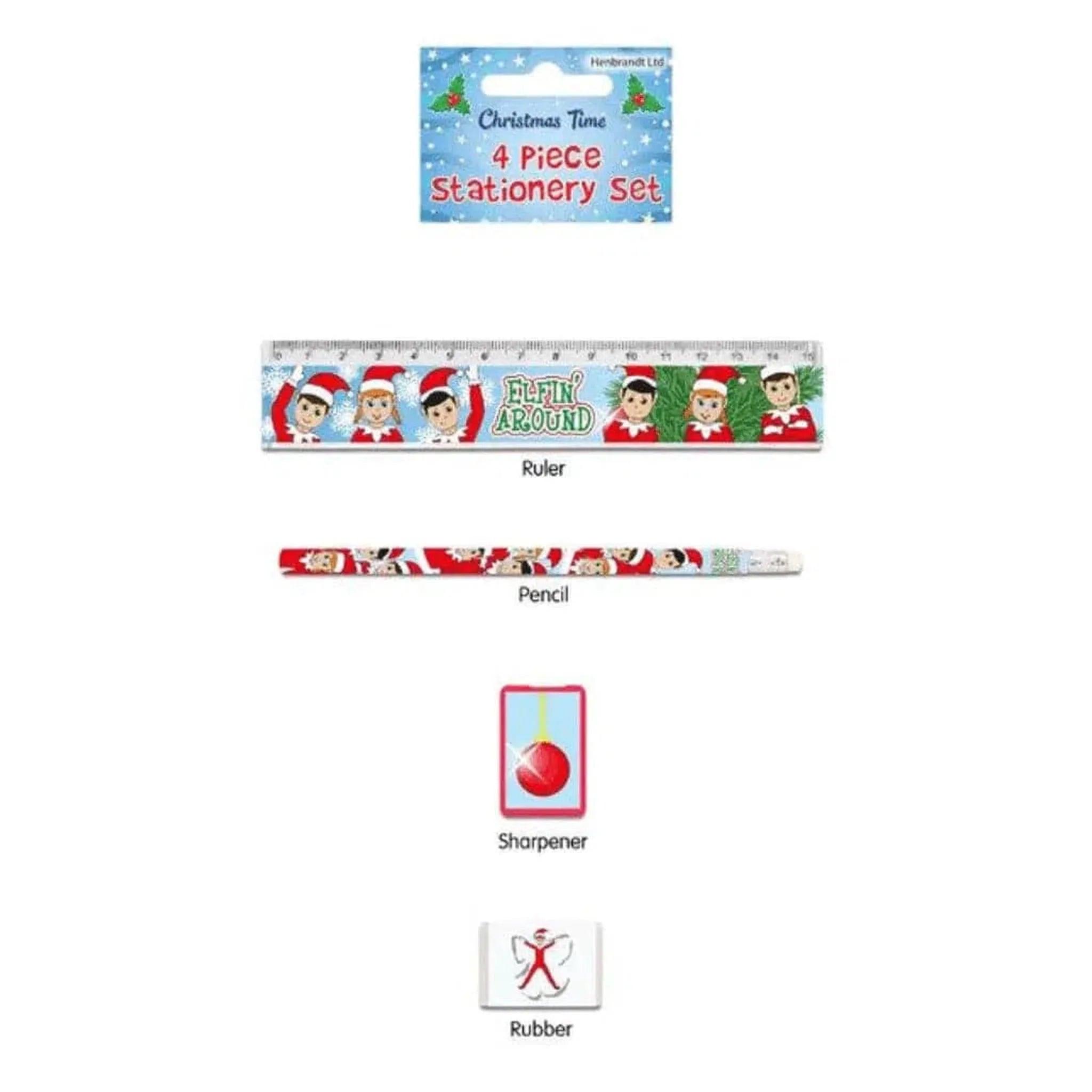 4pc Christmas Elfin Around Stationery Set - PoundToys