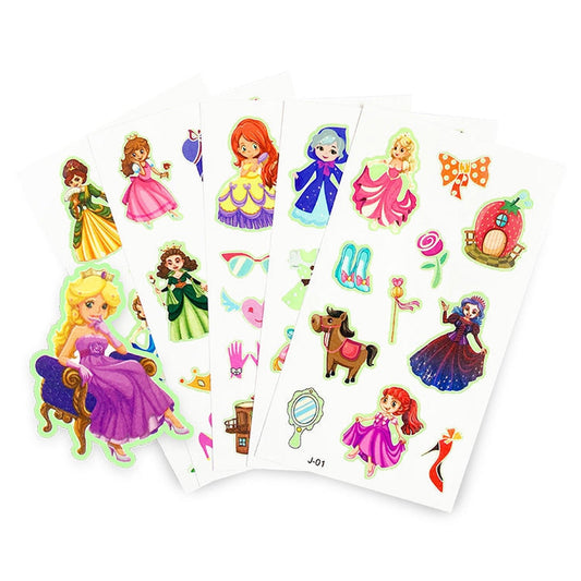 5 x Pack Glow In The Dark Princess Tattoo Sheets - PoundToys