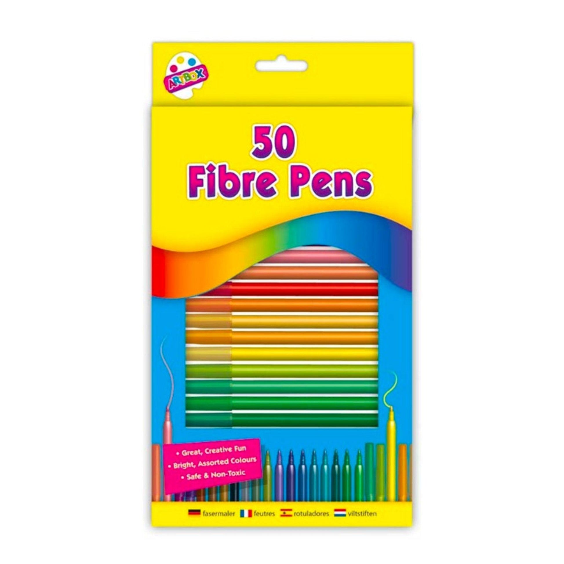 50 Fibre Colouring Pens Set - PoundToys