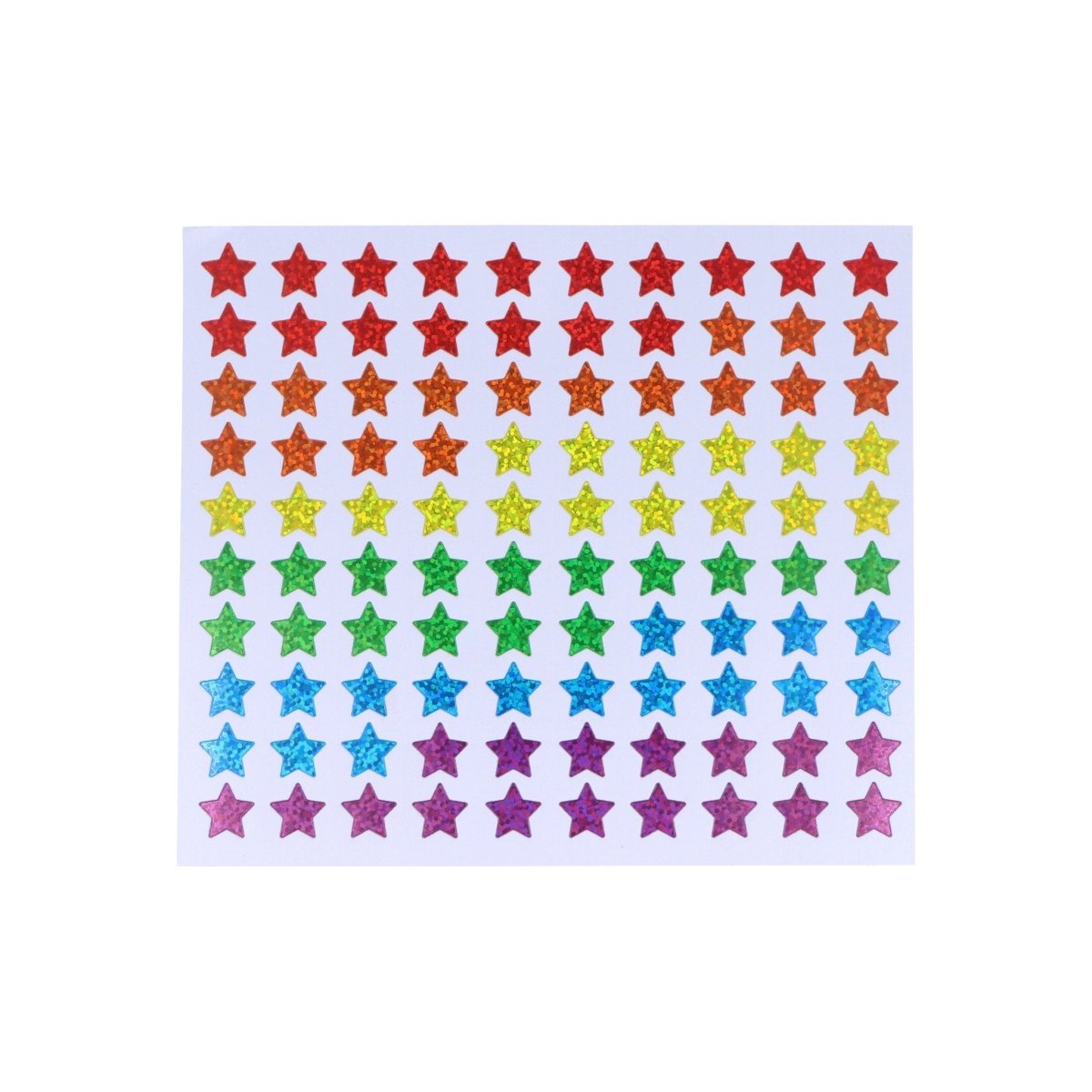 500 Holographic Star Stickers in 6 Assorted Colours – 100pcs per sheet - PoundToys