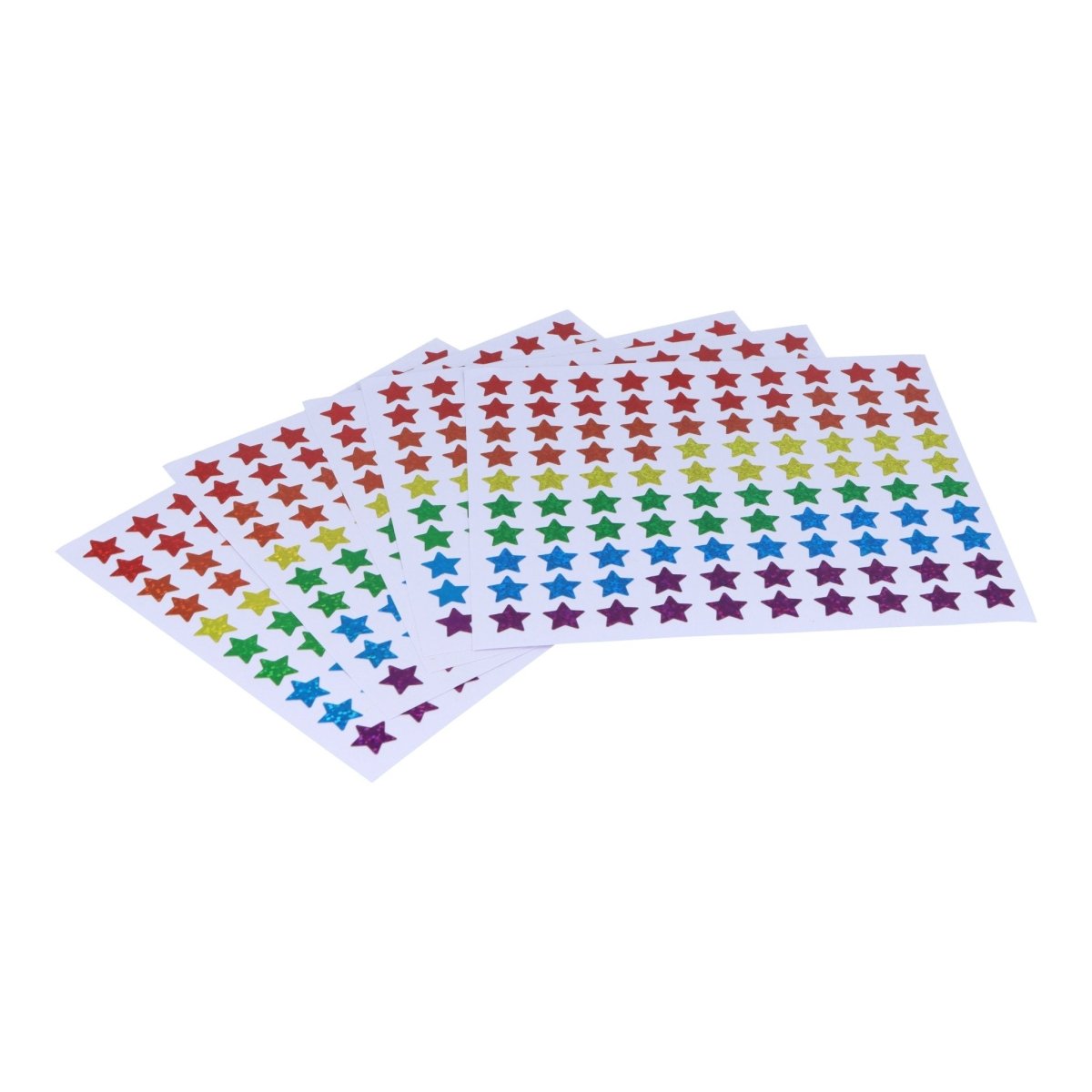 500 Holographic Star Stickers in 6 Assorted Colours – 100pcs per sheet - PoundToys