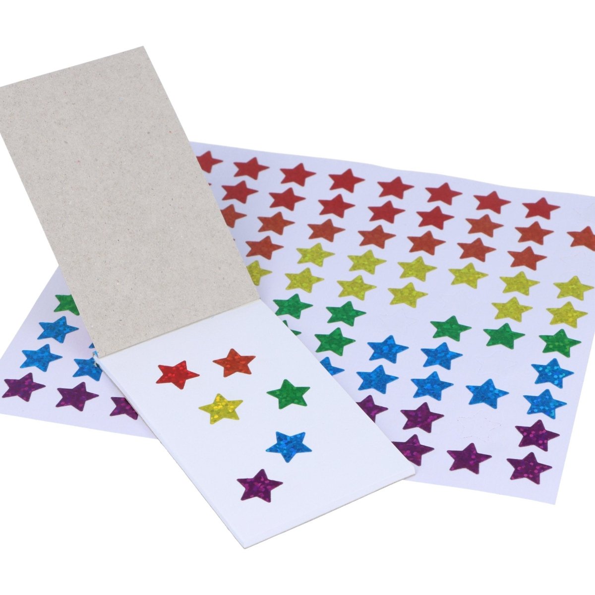 500 Holographic Star Stickers in 6 Assorted Colours – 100pcs per sheet - PoundToys