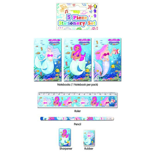 5pc Mermaid Stationery Set - PoundToys