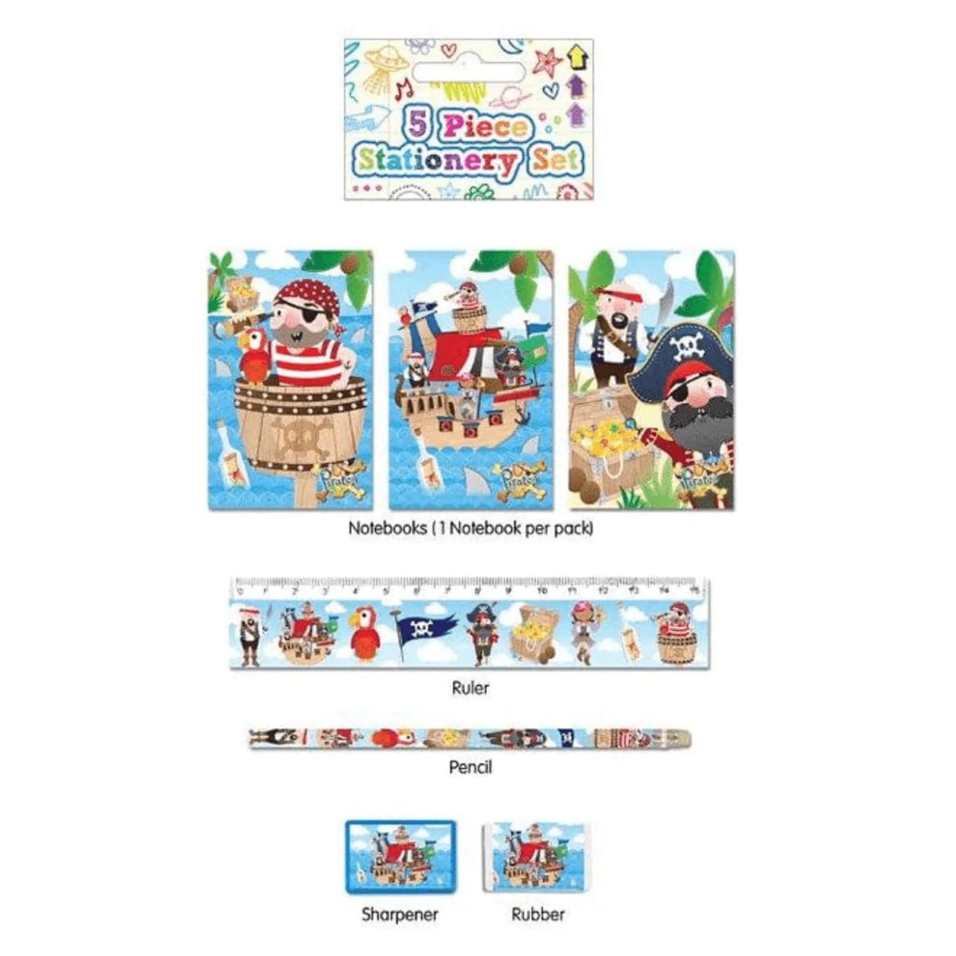 5pc Pirate Stationery Set - PoundToys