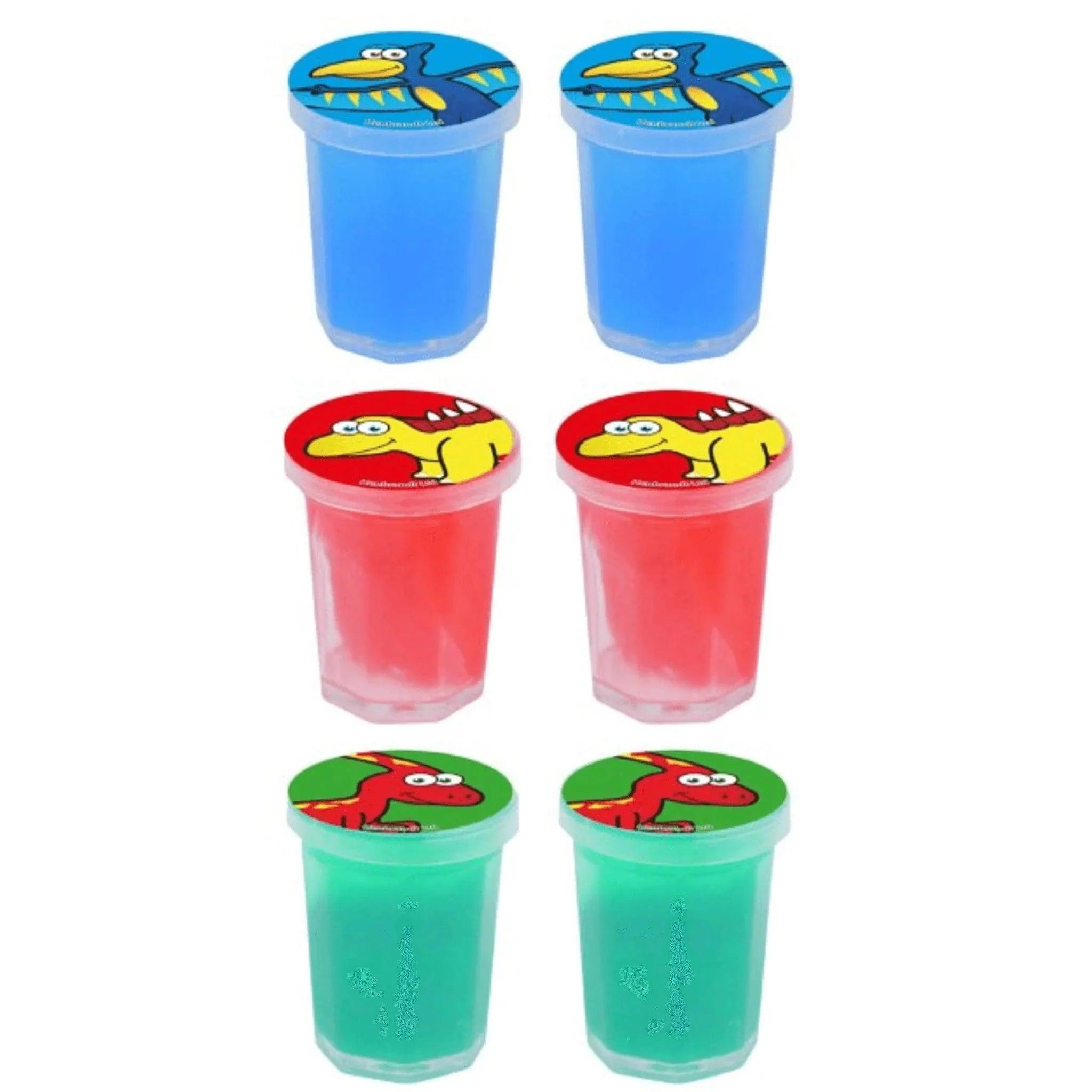 6 Pack Of Dinosaur Mini Slime Tubs - PoundToys