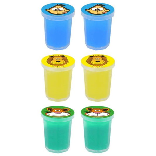 6 Pack Of Jungle Animal Mini Slime Tubs - PoundToys