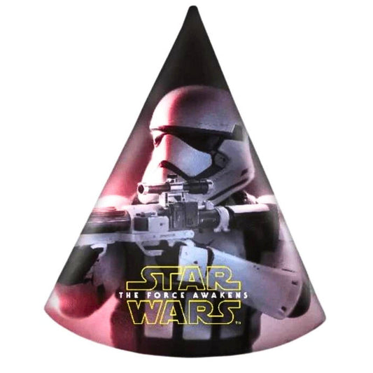 6 Pack Star Wars The Force Awakens Party Hats - PoundToys