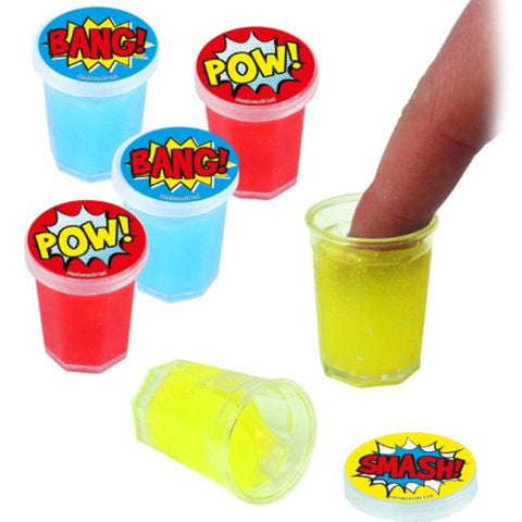 6 Pack Superhero Mini Slime Tubs - PoundToys