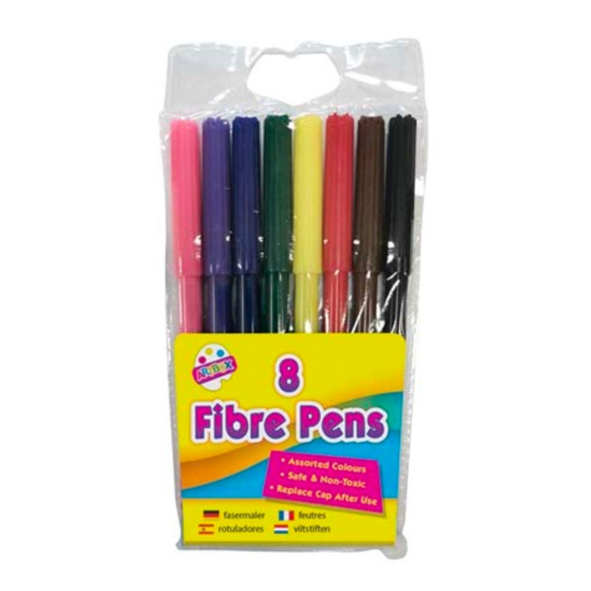 8 Fibre Colouring Pens Set - PoundToys