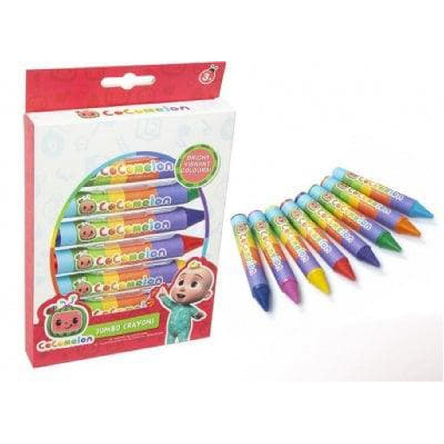 8 Pack Jumbo Cocomelon Wax Crayons - PoundToys