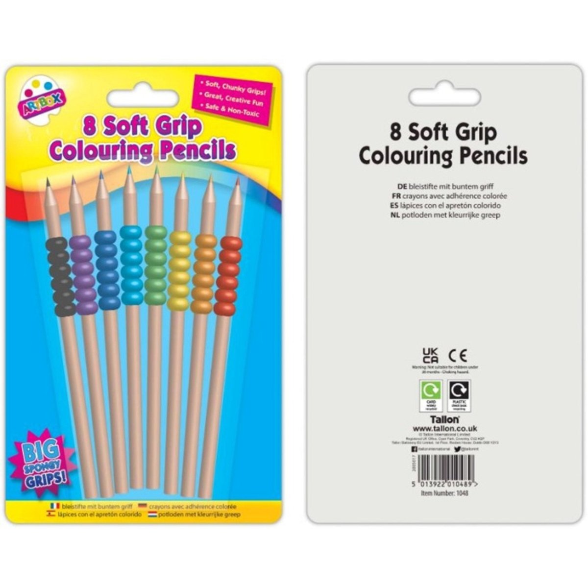 8 Soft Grip Colouring Pencils - PoundToys