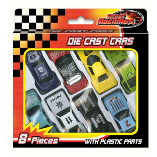 8pc Die Cast Free Wheel Cars Set - PoundToys