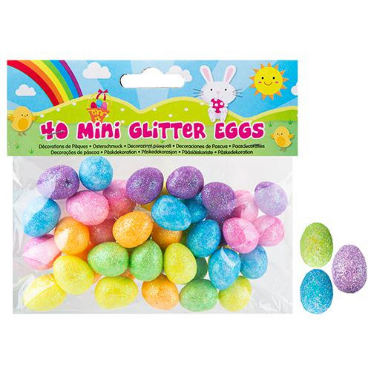 Mini Glitter Easter Eggs 40 Pack