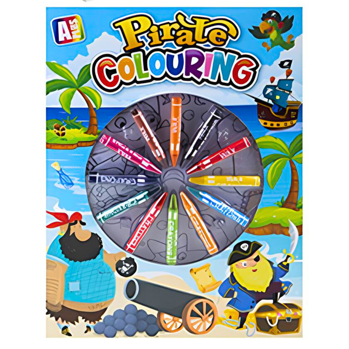 Pirate Colouring Book With 12 Wax Crayons