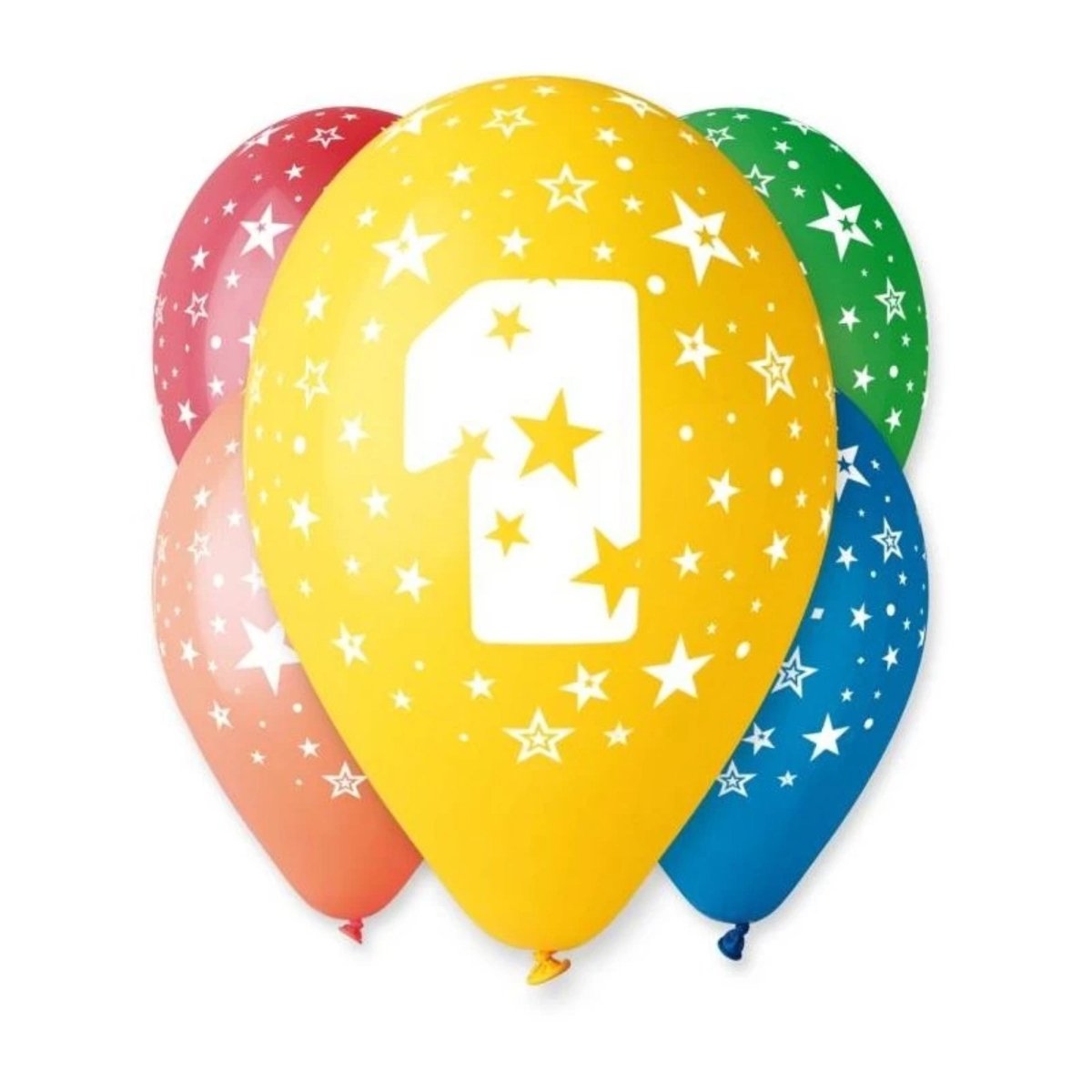 Age 1 With Stars Balloons (10 pack) - PoundToys