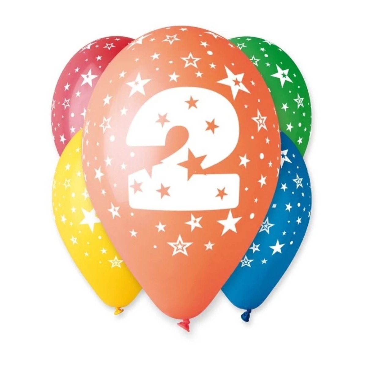 Age 2 With Stars Balloons (10 pack) - PoundToys