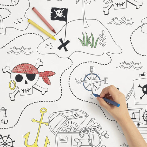 Ahoy Pirate Colouring Table Cover - Kids Party Craft