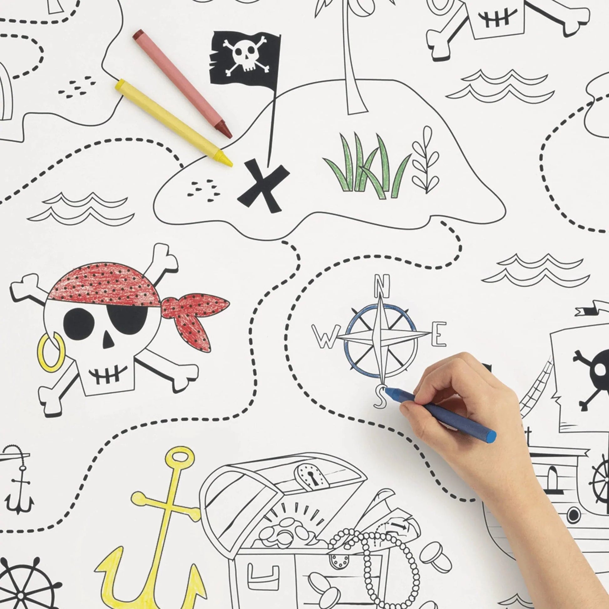 Ahoy Pirate Colouring Table Cover - PoundToys