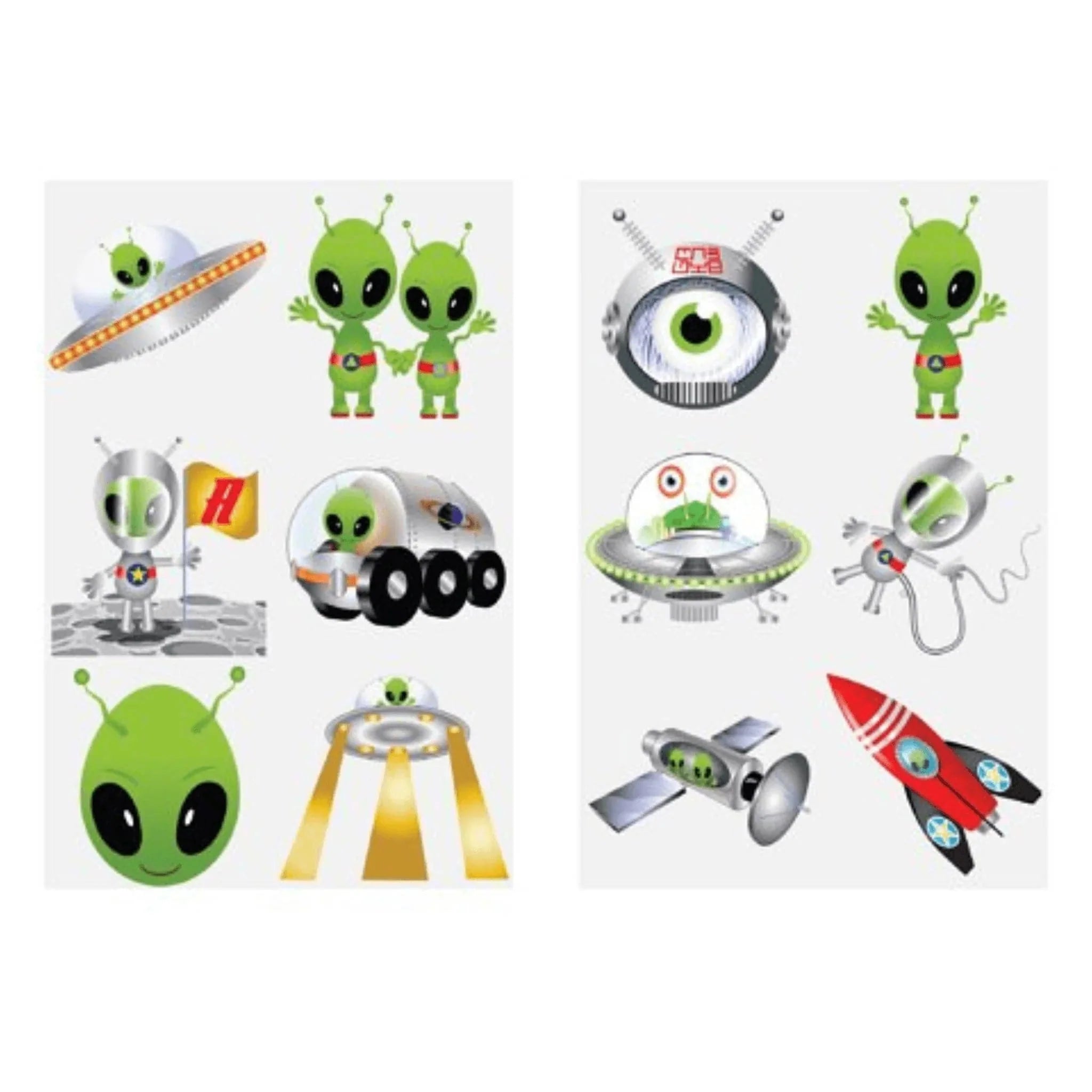 Alien Tattoo Sheets(Each Sheet Contains 6 Tattoos) - PoundToys