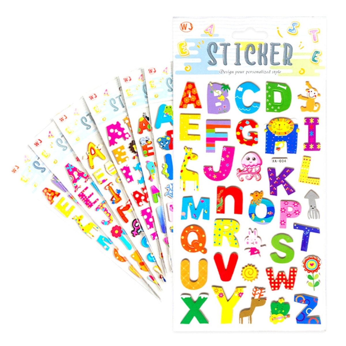 Alphabet Puffy Sticker Packs - Kids Party Craft