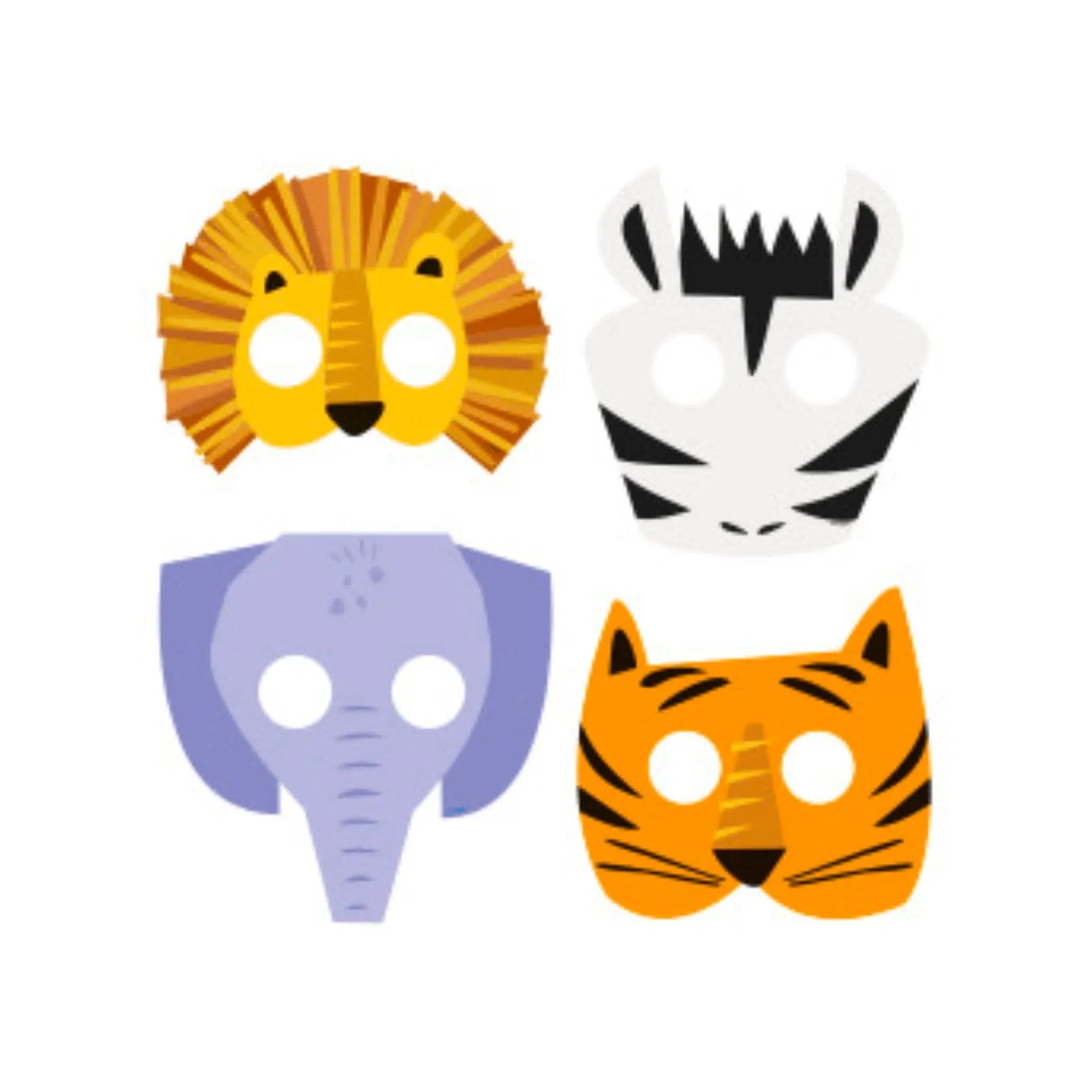 Animal Safari Paper Masks 8pk - PoundToys